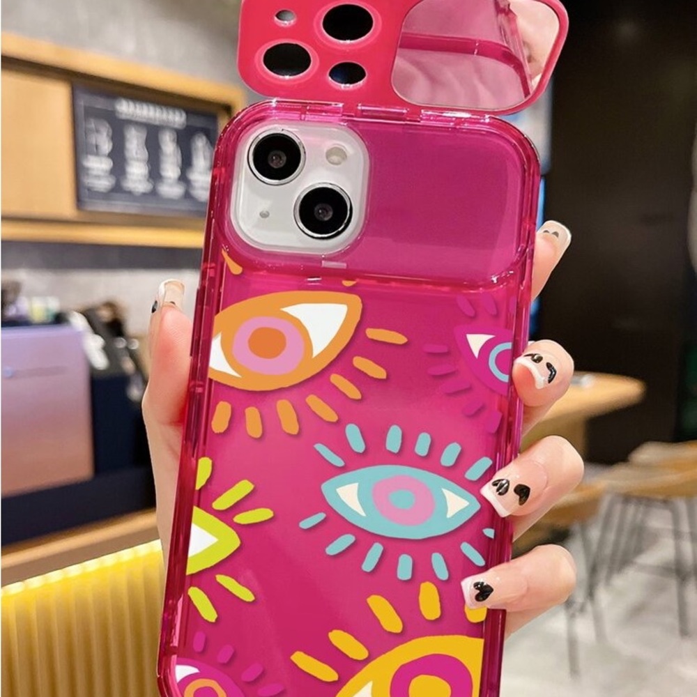 NEW Hey Pretty Girl, Cosmetic Mirror Cover For Apple iPhone 13 Pro Max Case.